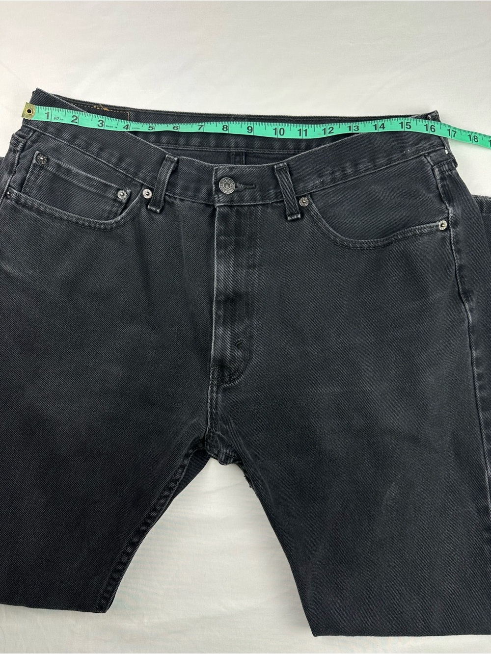 Levi’s 505 Men’s Straight Leg Faded Black Denim Jeans Vintage Classic Grunge - Picture 11 of 14